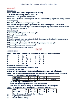 Đề cương ôn tập học kì II môn Toán Khối 7